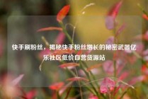 快手刷粉丝，揭秘快手粉丝增长的秘密武器亿乐社区低价自营货源站