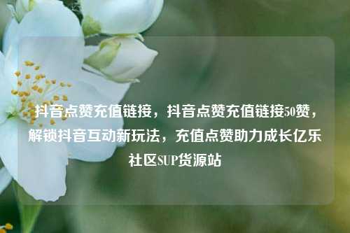抖音点赞充值链接，抖音点赞充值链接50赞	，解锁抖音互动新玩法，充值点赞助力成长亿乐社区SUP货源站  第1张