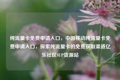 纯流量卡免费申请入口，中国移动纯流量卡免费申请入口	，探索纯流量卡的免费获取渠道亿乐社区SUP货源站  第1张