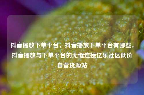 抖音播放下单平台	，抖音播放下单平台有哪些，抖音播放与下单平台的无缝连接亿乐社区低价自营货源站  第1张