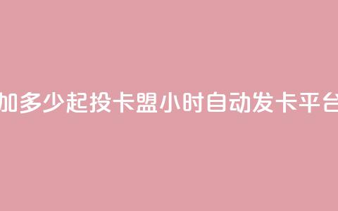 抖音抖加多少起投 - 卡盟24小时自动发卡平台  第1张