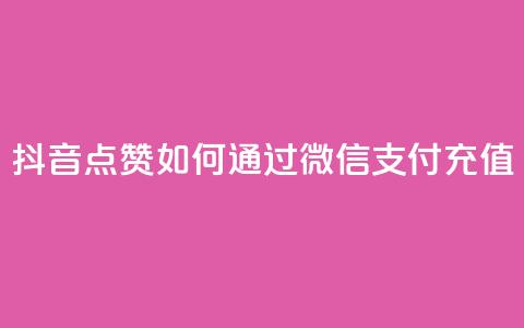 抖音点赞如何通过微信支付充值 第1张 抖音点赞如何通过微信支付充值 第1张