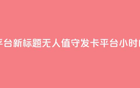 24小时自动发卡平台 - 新标题：无人值守发卡平台24小时自动发卡~  第1张
