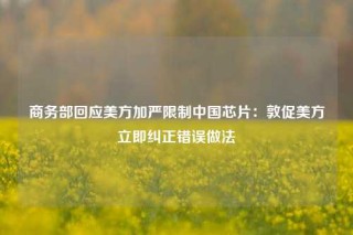 商务部回应美方加严限制中国芯片：敦促美方立即纠正错误做法