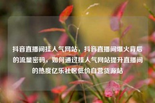 抖音直播间挂人气网站，抖音直播间爆火背后的流量密码，如何通过挂人气网站提升直播间的热度亿乐社区低价自营货源站