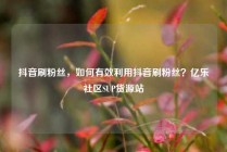 抖音刷粉丝，如何有效利用抖音刷粉丝？亿乐社区SUP货源站