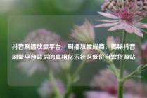 抖音刷播放量平台，刷播放量成瘾，揭秘抖音刷量平台背后的真相亿乐社区低价自营货源站