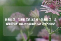 代刷社区，代刷社区低价货源，代刷社区，虚假繁荣背后的真相与警示亿乐社区SUP货源站