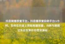 抖音刷播放量平台，抖音播放量自助平台24小时，如何在抖音上获取高播放量，分析与策略亿乐社区低价自营货源站