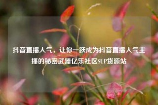抖音直播人气，让你一跃成为抖音直播人气主播的秘密武器亿乐社区SUP货源站