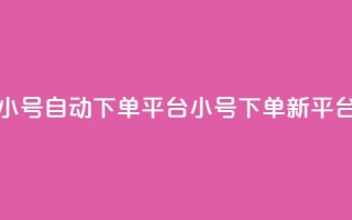 ks小号自动下单平台(ks小号下单新平台)