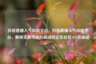 抖音直播人气自助平台，抖音直播人气自助平台，解锁无限可能的新途径亿乐社区SUP货源站