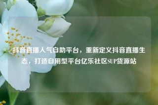 抖音直播人气自助平台，重新定义抖音直播生态，打造自用型平台亿乐社区SUP货源站