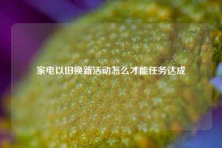 家电以旧换新活动怎么才能任务达成