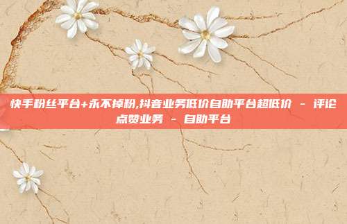 快手粉丝平台+永不掉粉,抖音业务低价自助平台超低价 - 评论点赞业务 自助平台  第1张