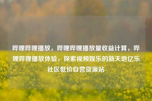 哔哩哔哩播放	，哔哩哔哩播放量收益计算，哔哩哔哩播放体验，探索视频娱乐的新天地亿乐社区低价自营货源站  第1张